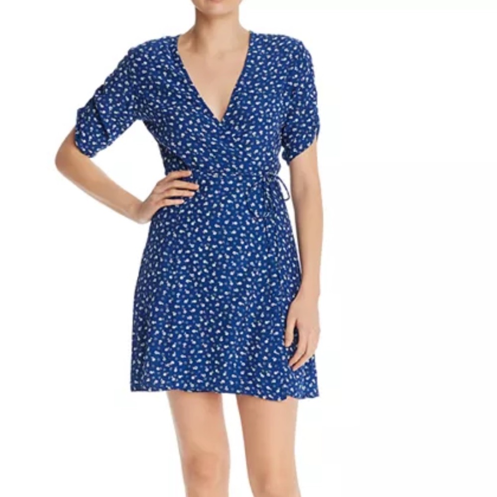 Faithfull the brand blue wrap dress